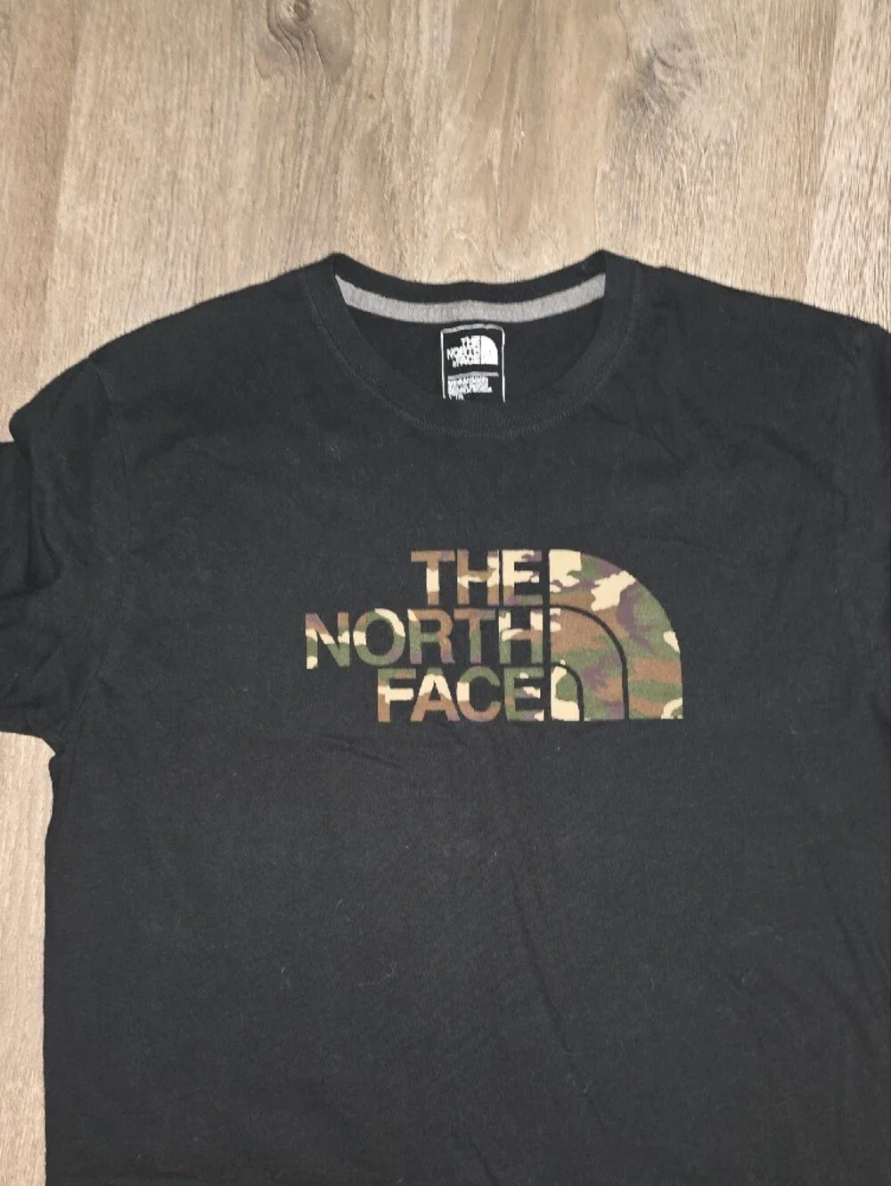 The North Face Black T-Shirt with Camo Logo